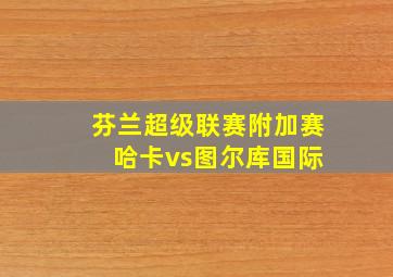 芬兰超级联赛附加赛 哈卡vs图尔库国际